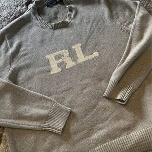 POLO RALPH LAUREN RL LOGO CREWNECK SWEATER PULLOVER GRAY XXL